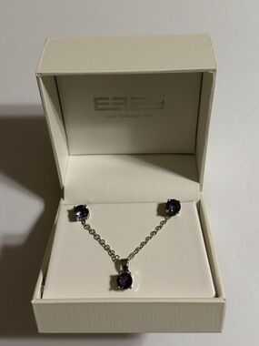 EFFY. Sterling Silver Purple Stone Necklace and Earring Set
